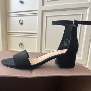 Sugar black suede heels, size 6.5, NEW